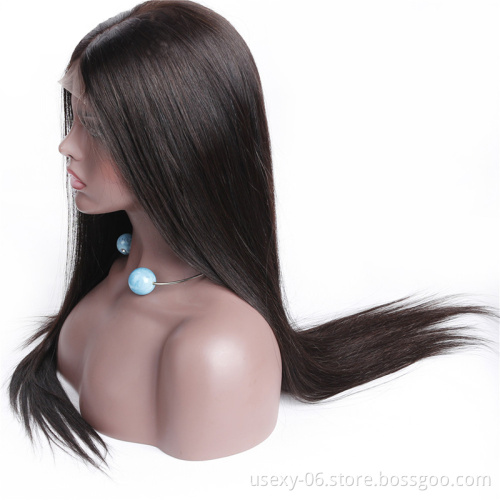 Wholesale Virgin Hair Wigs For Black Women Young Gilr Raw Cuticle Aligned Hair Straight 13x6 Lace Front Wig